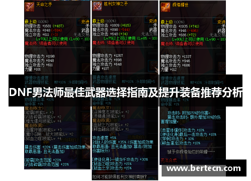 DNF男法师最佳武器选择指南及提升装备推荐分析
