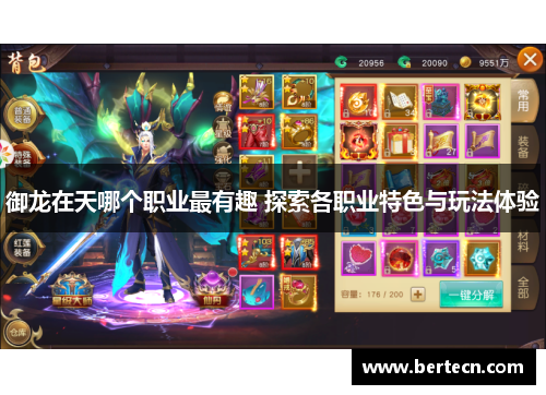 御龙在天哪个职业最有趣 探索各职业特色与玩法体验